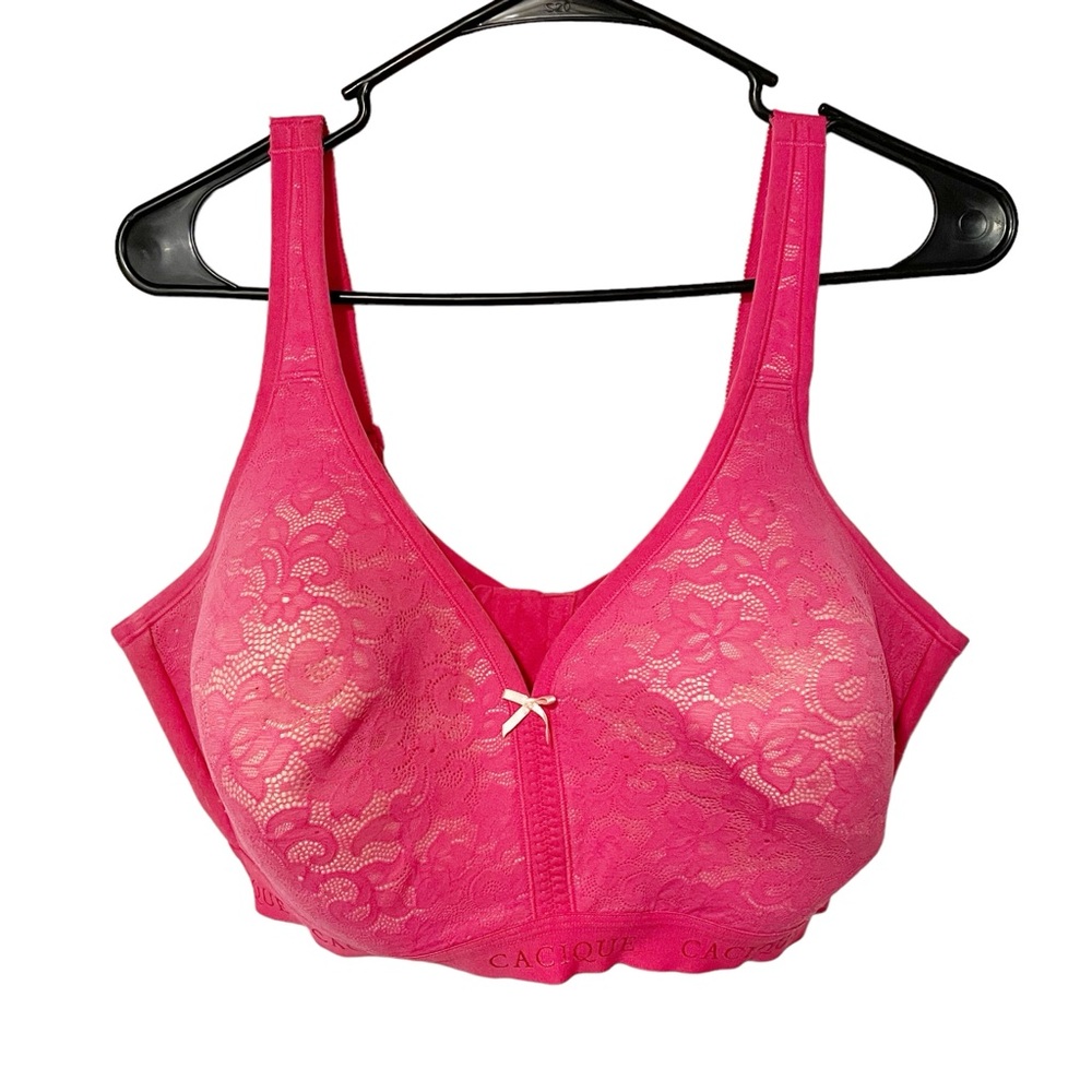 Cacique Plus‎ Size 40DDD Pink Banded Lightly Lined No Wire Bra
